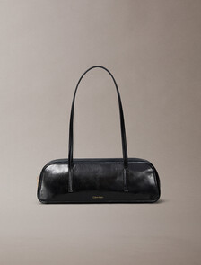 Buy 여성 엠보스드 로고 포일 글로시 발레토 백 in color BLACK