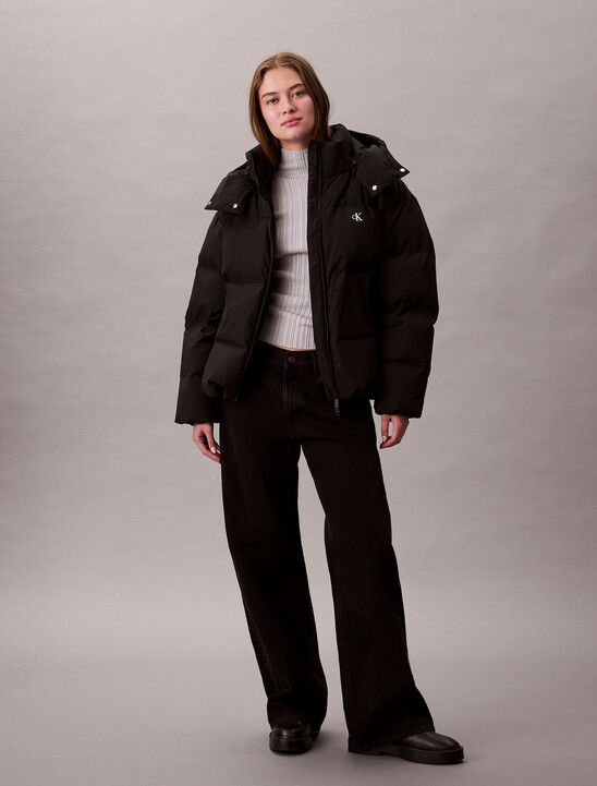 여성 미드 랭스 후드 다운