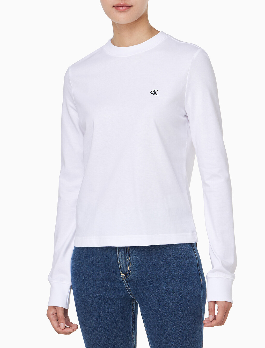Buy 여성 L/S 아카이브 로고 크루넥 티셔츠 in color BRILLIANT WHITE