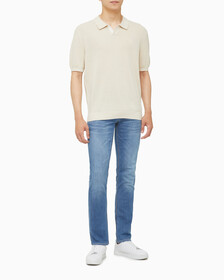Buy 남성 엠브로이더리 로고 폴로 반팔 스웨터 in color BLUR FLORAL_BLACK