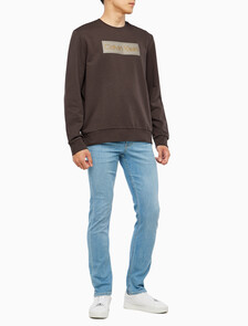 Buy 남성 롱슬리브 스텐실로고 테리 크루넥 스웻셔츠 in color DARK GREY