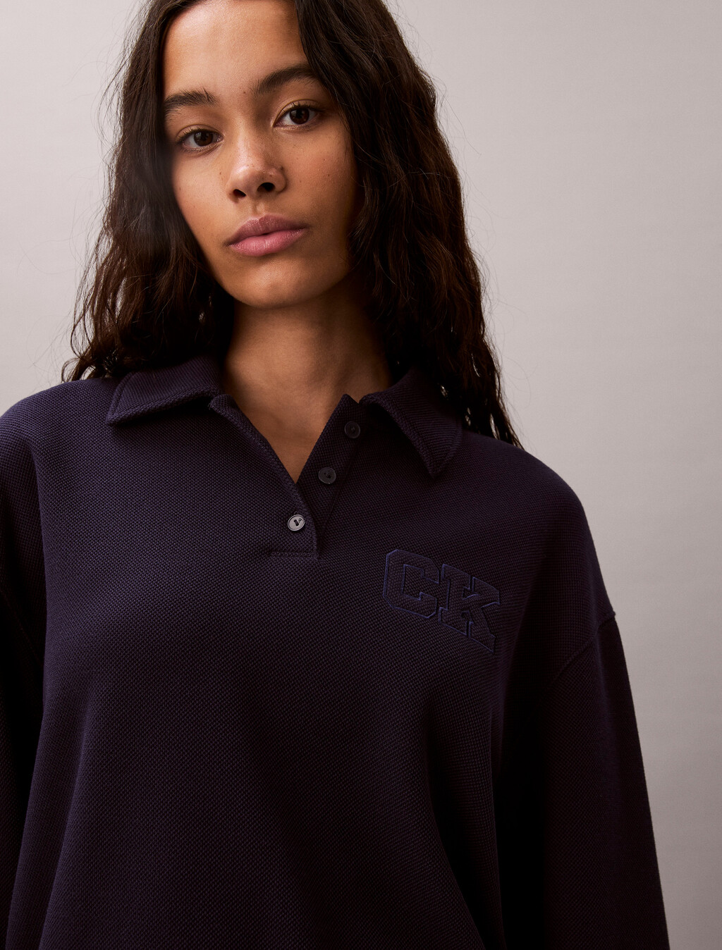 Buy 여성 릴렉스 패션 폴로 스웻셔츠 in color Evening Blue