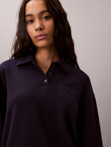 Buy 여성 릴렉스 패션 폴로 스웻셔츠 in color Evening Blue