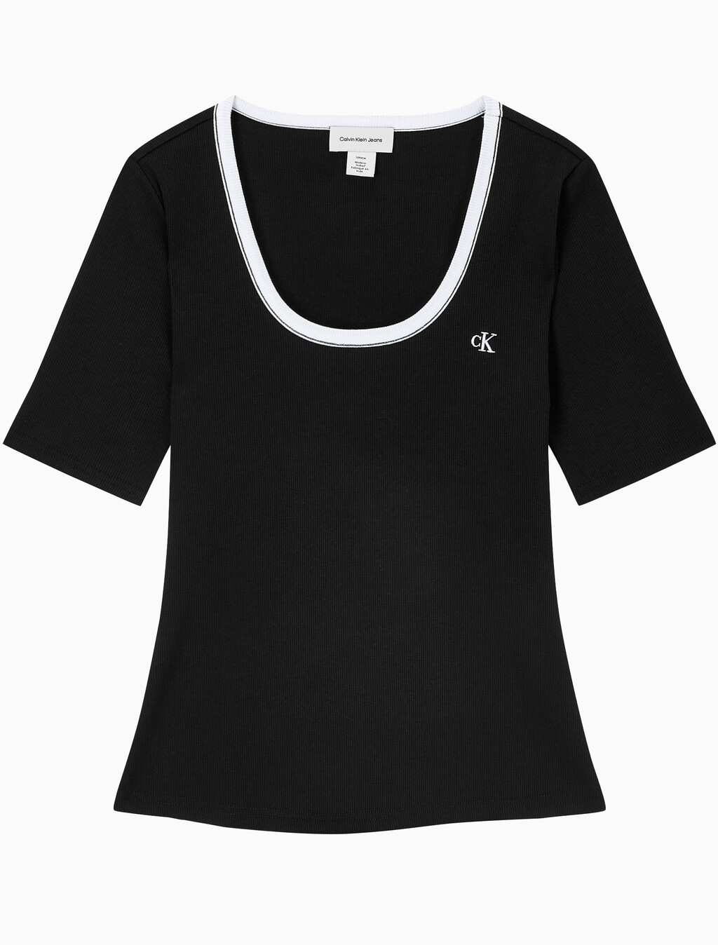 Buy 여성 베이비립 스쿱 컷아웃 탑 in color BLACK