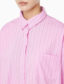 Buy 여성 코튼 포플린 롱슬리브 셔츠 in color Pink