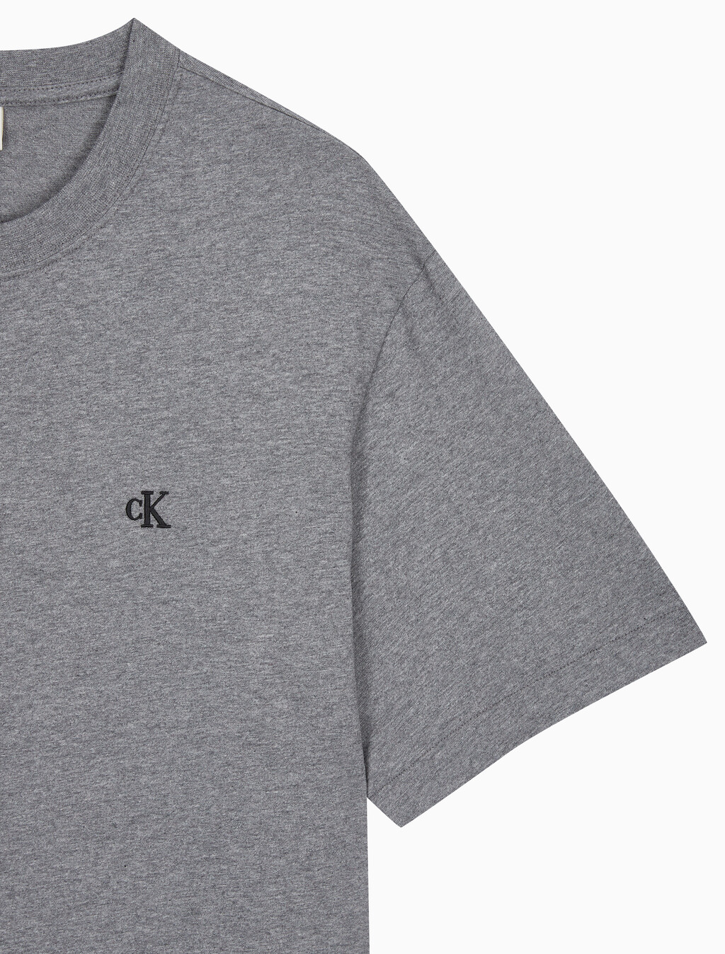 Buy 남성 이지핏 아카이브 로고 반팔 티셔츠 in color MEDIUM GREY HEATHER