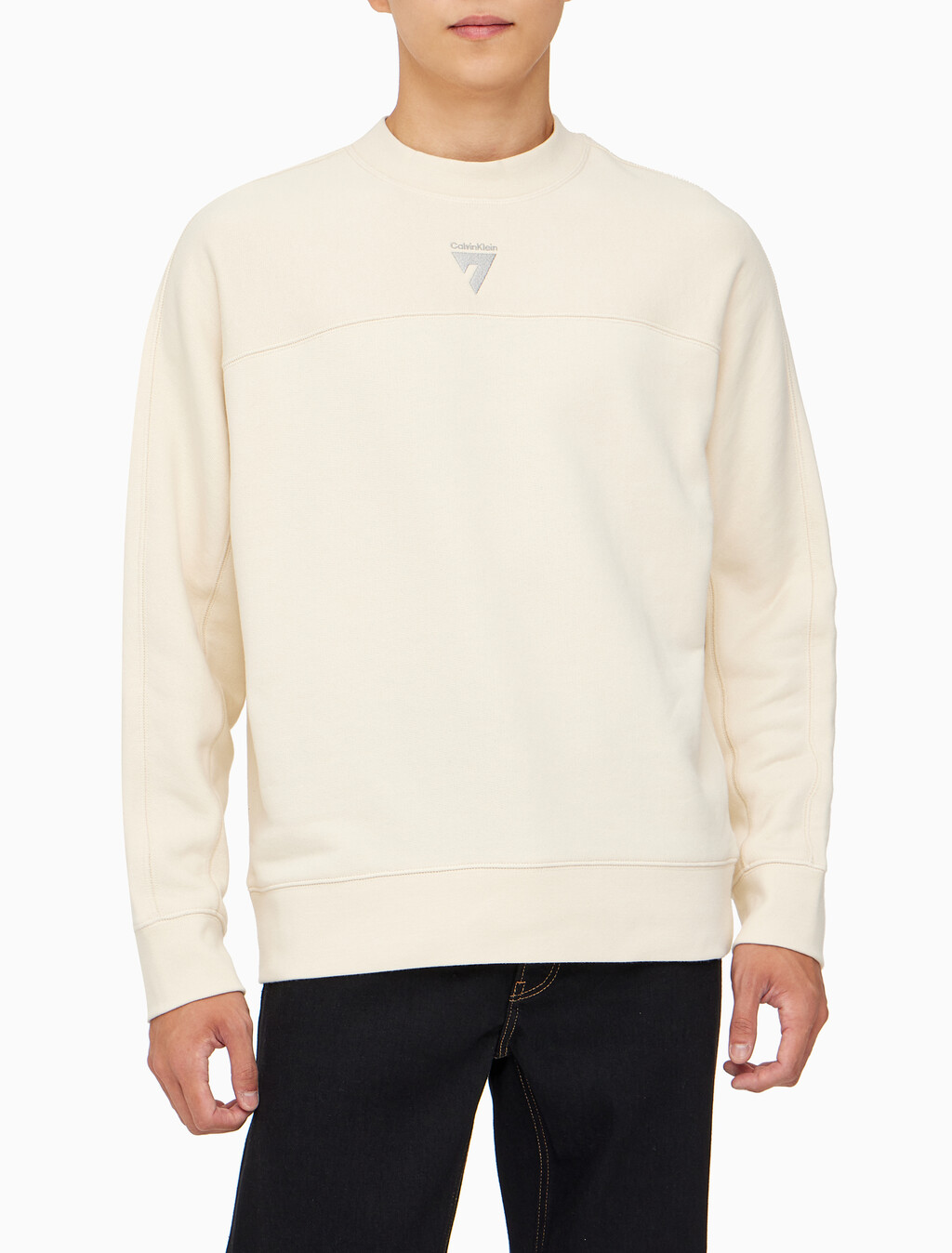 Buy [손흥민 캡슐] 남성 릴렉스 테리 크루넥 스웻셔츠 in color BEIGE