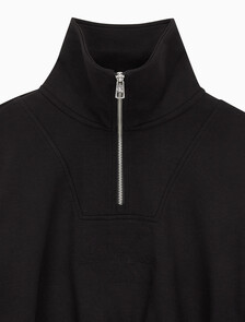 Buy 여성 하프집 엠보스 폴로넥 스웻 in color CK BLACK