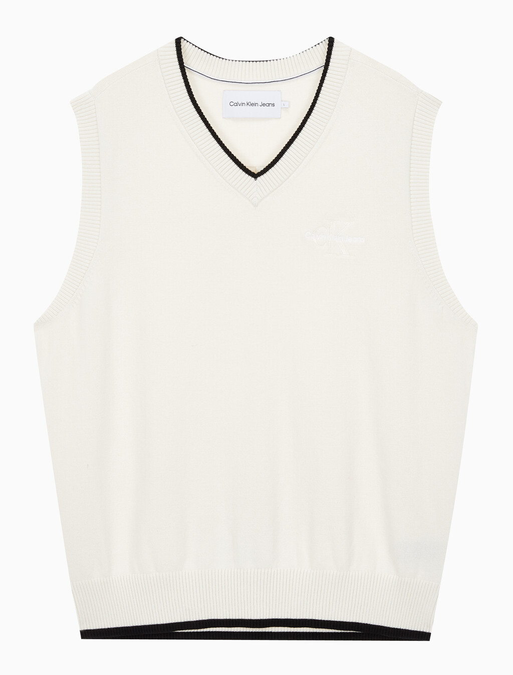 Buy 남성 엠보스드 스웨터 베스트 in color WHITE