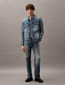 Buy 남성 루즈 스트레이트 알로이 인디고 셀비지 진 in color ALLOY INDIGO