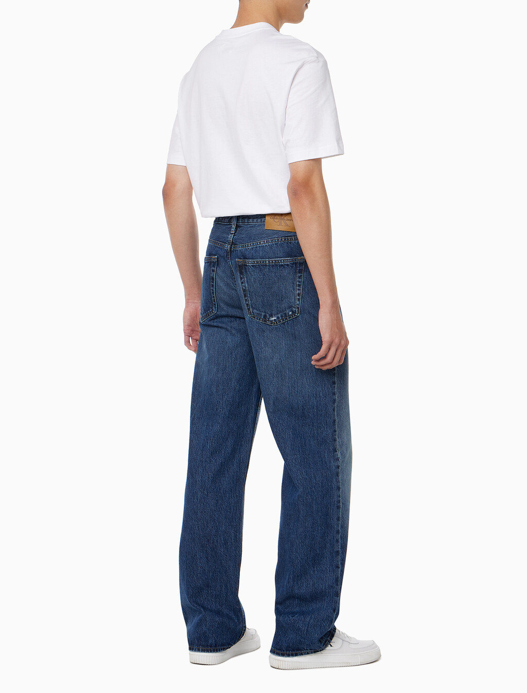 Buy 남성 배기핏 다크블루 CK 데님 in color DARK BLUE