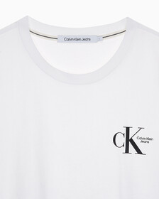 Buy 남녀공용 릴렉스핏 헤비 코튼 로고 반팔 티셔츠 in color BRIGHT WHITE
