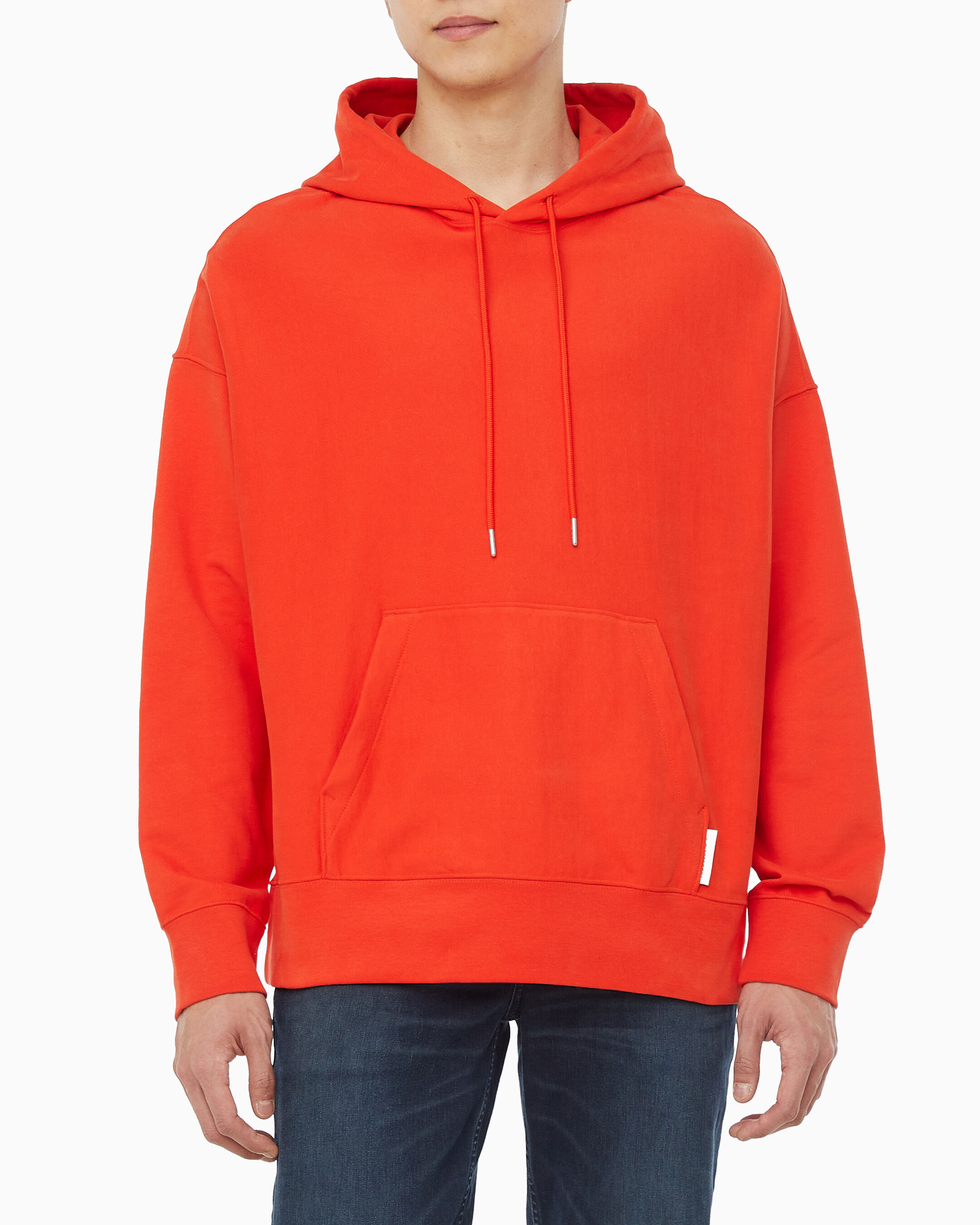 빨간 길 남성 오버핏 스웨이드 테리 후디 | red | Calvin Klein Korea