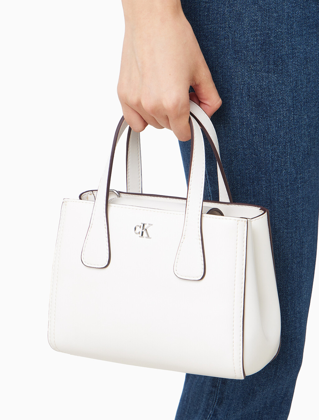 Buy 여성 하드웨어 모노그램 미니 토트 크로스바디 in color White Alyssum