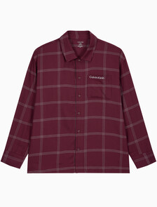 Buy 남성 울트라 소프트 플란넬 롱 슬리브 버튼 다운 in color Dark Purple