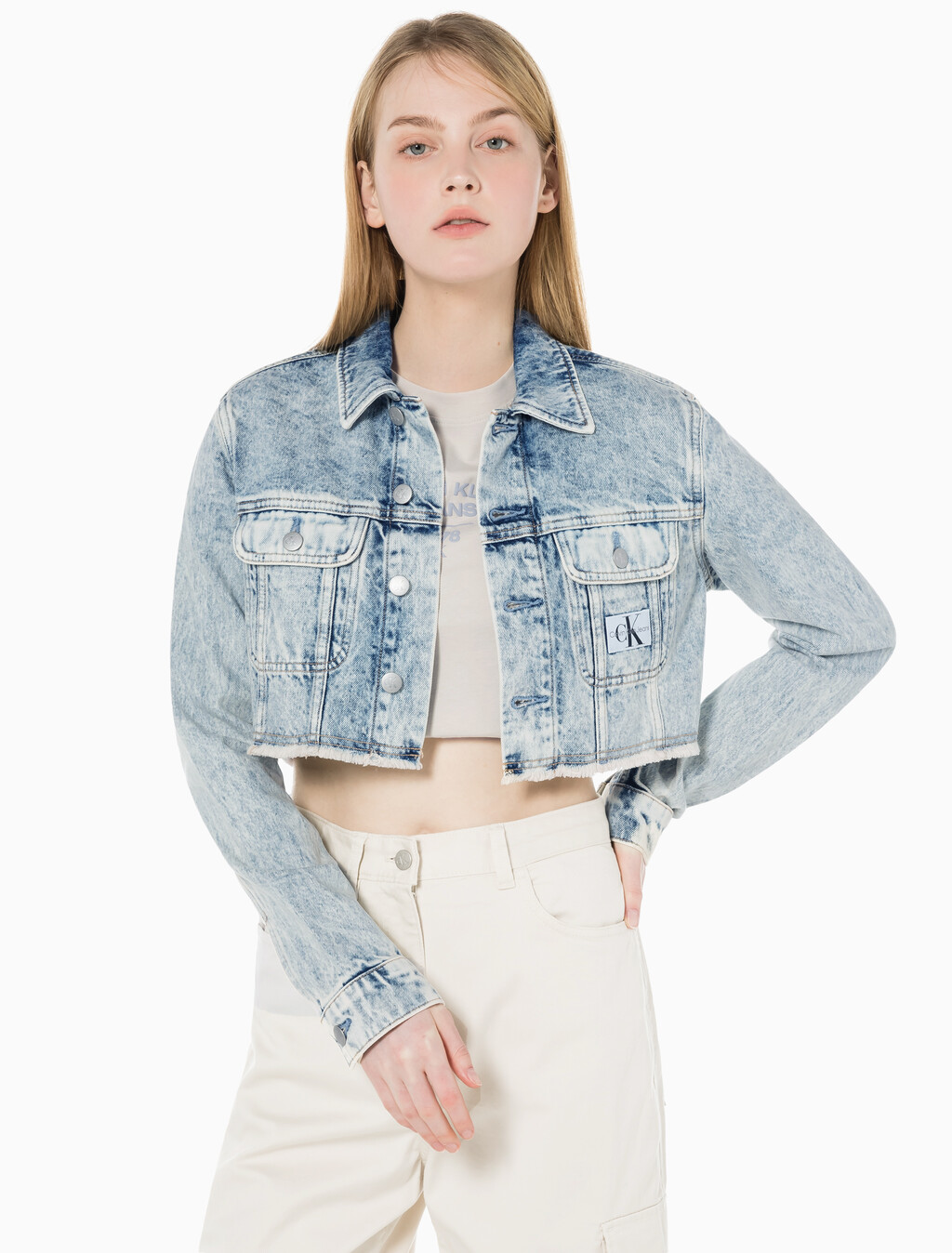 Buy 여성 익스트림 90's 크롭 데님 재킷 in color CHALKY BLUE