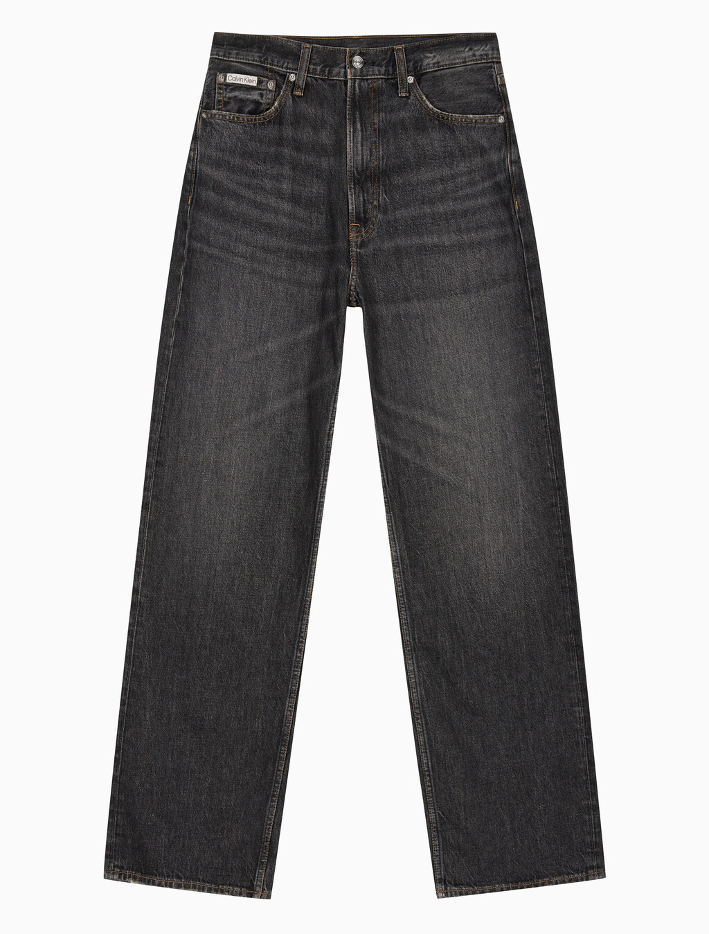Buy 남성 배기핏 블랙 스모크 데님 in color WASHED BLACK