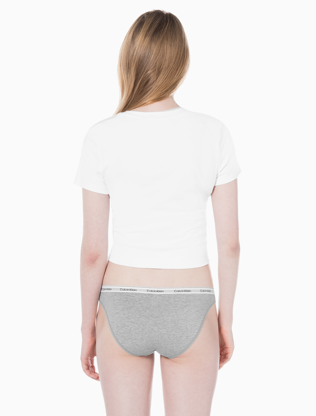 Buy 여성 모던로고 로우라이즈 비키니 in color GREY HEATHER
