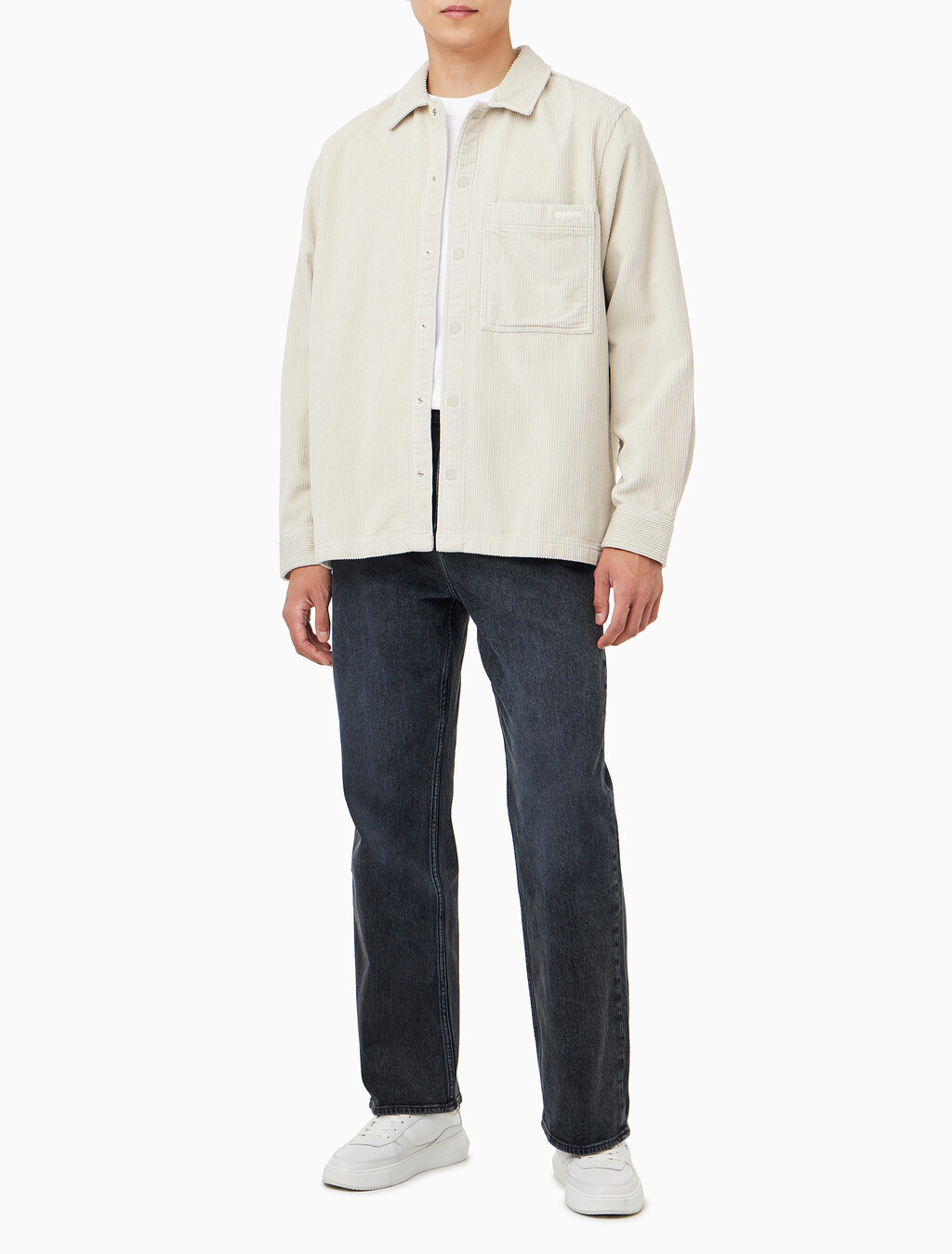 Buy 남성 코듀로이 오버 셔츠 in color BEIGE