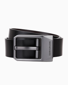 Buy 남성 패시티드 소가죽 양면 벨트 in color BLACK