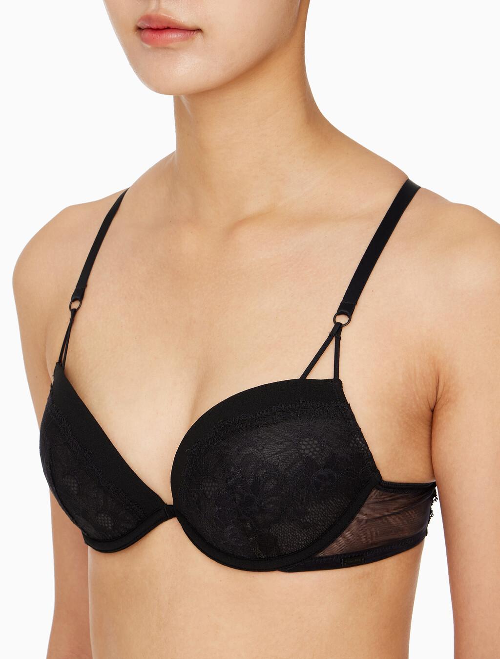 Buy 여성 CK 블랙 브라이덜 AF 플런지 푸쉬업 브라(ADD A SIZE) in color BLACK