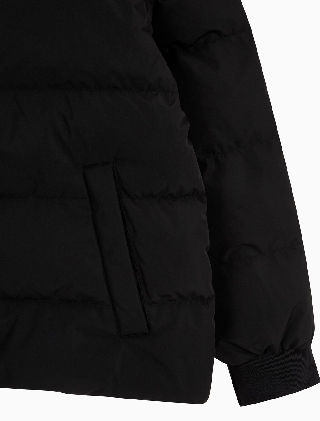 Buy 남성 셔닐 스탠드 카라 다운 푸퍼 자켓 in color BLACK