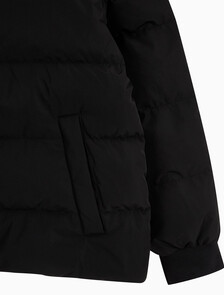 Buy 남성 셔닐 스탠드 카라 다운 푸퍼 자켓 in color BLACK