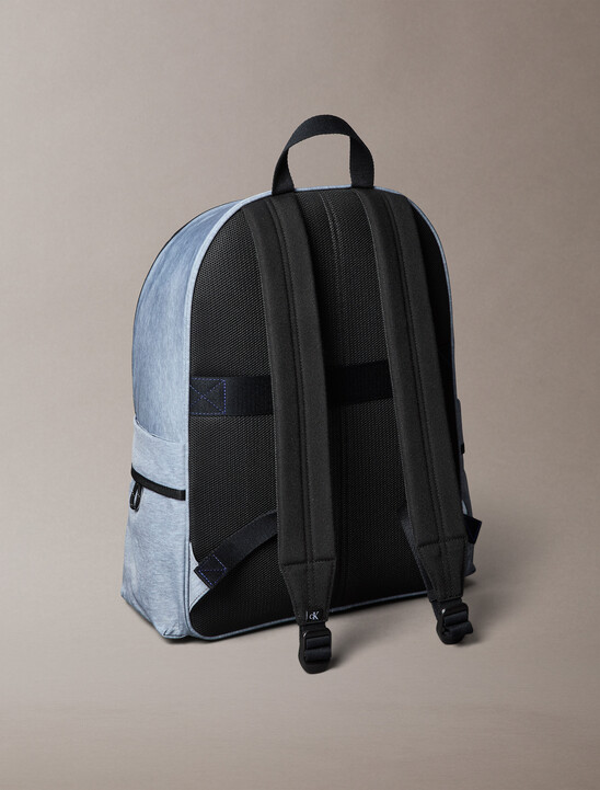 남녀공용 볼드 로고 나일론 헤더 라운드 백팩