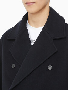 Buy 남성 롱슬리브 더블 버튼 피코트 in color BLACK BEAUTY