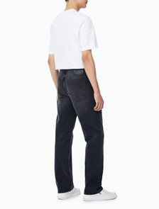 Buy 남성 90's 스트레이트핏 블랙 데님 in color WASHED BLACK LOGO LACE