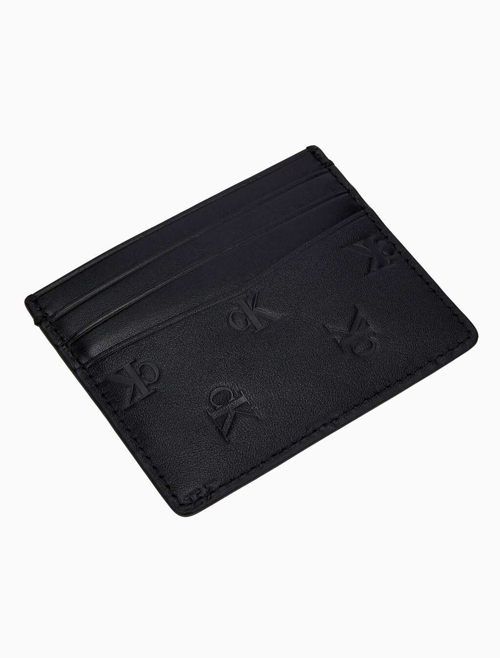 Buy 남성 CK AOP 엠보스 로고 카드케이스 in color BLACK