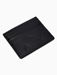 Buy 남성 CK AOP 엠보스 로고 카드케이스 in color BLACK