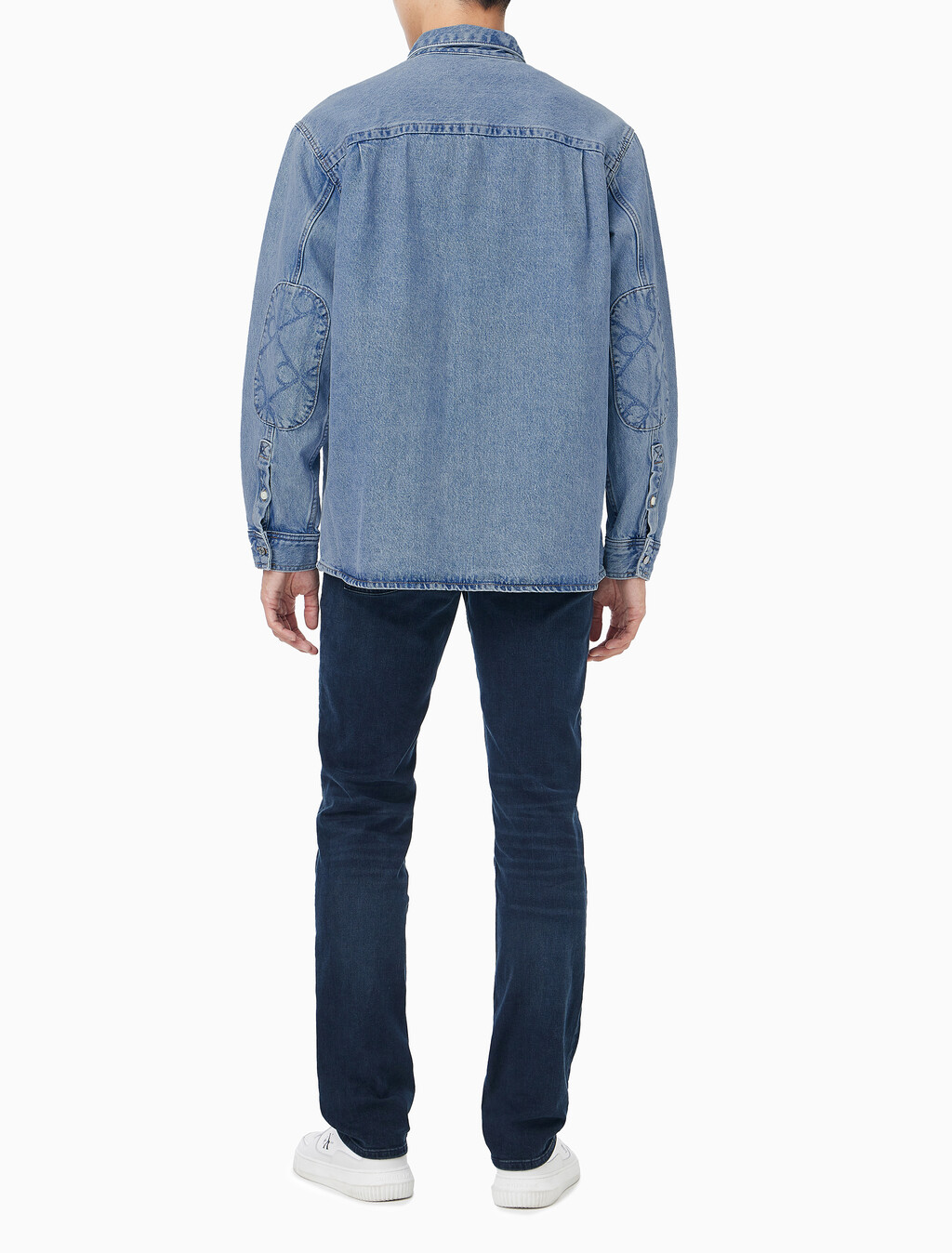 Buy 남성 90s 레귤러 핏 라이트블루스톤 워시 긴팔 데님 셔츠 in color Light blue