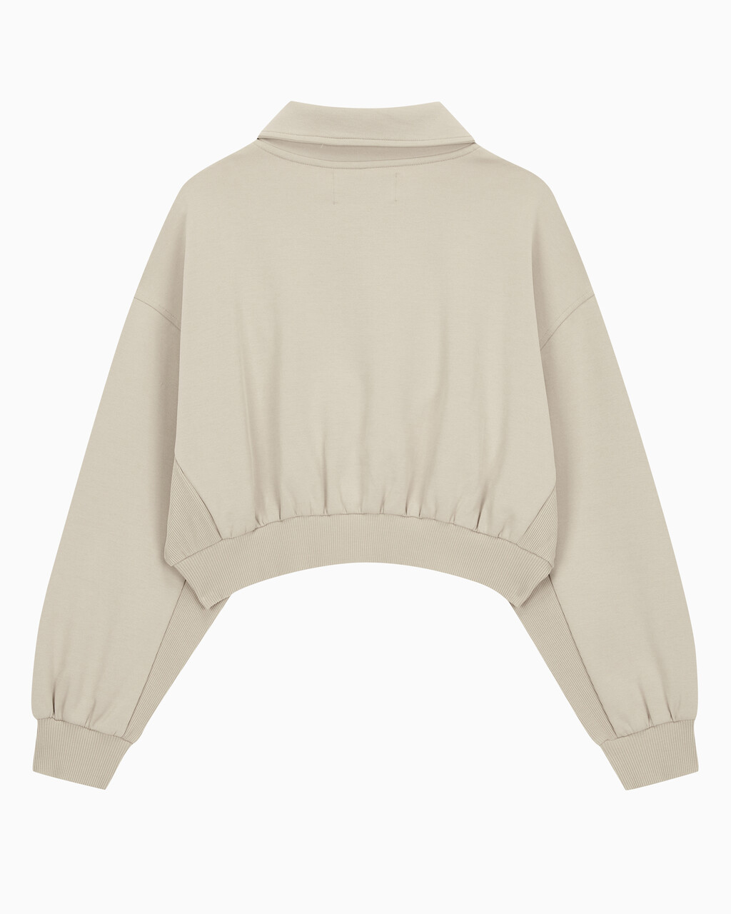 Buy 여성 하프집 엠보스 폴로넥 스웻 in color BEIGE