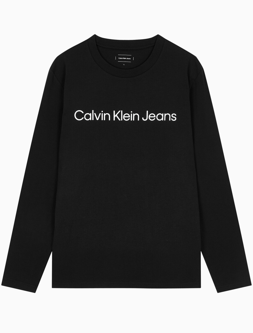 Buy 남성 릴렉스핏 인스티튜셔널 로고 긴팔 티셔츠 in color CK BLACK