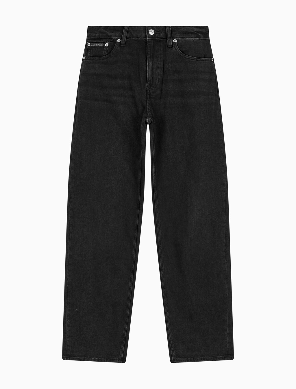 Buy 여성 90's 스트레이트핏 블랙 데님 in color WASHED BLACK LOGO LACE