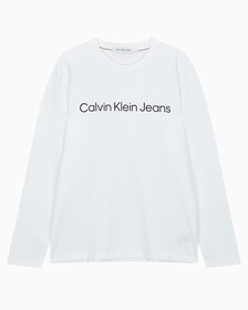 Buy 남성 레귤러핏 인스티튜셔널 긴팔 티셔츠 in color BRIGHT WHITE