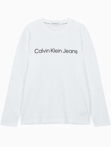 Buy 남성 레귤러핏 인스티튜셔널 긴팔 티셔츠 in color BRIGHT WHITE