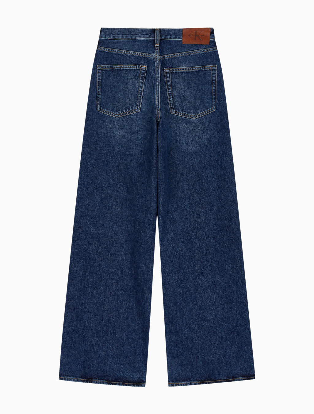 Buy 여성 와이드 레그핏 다크 블루 데님 in color Blue