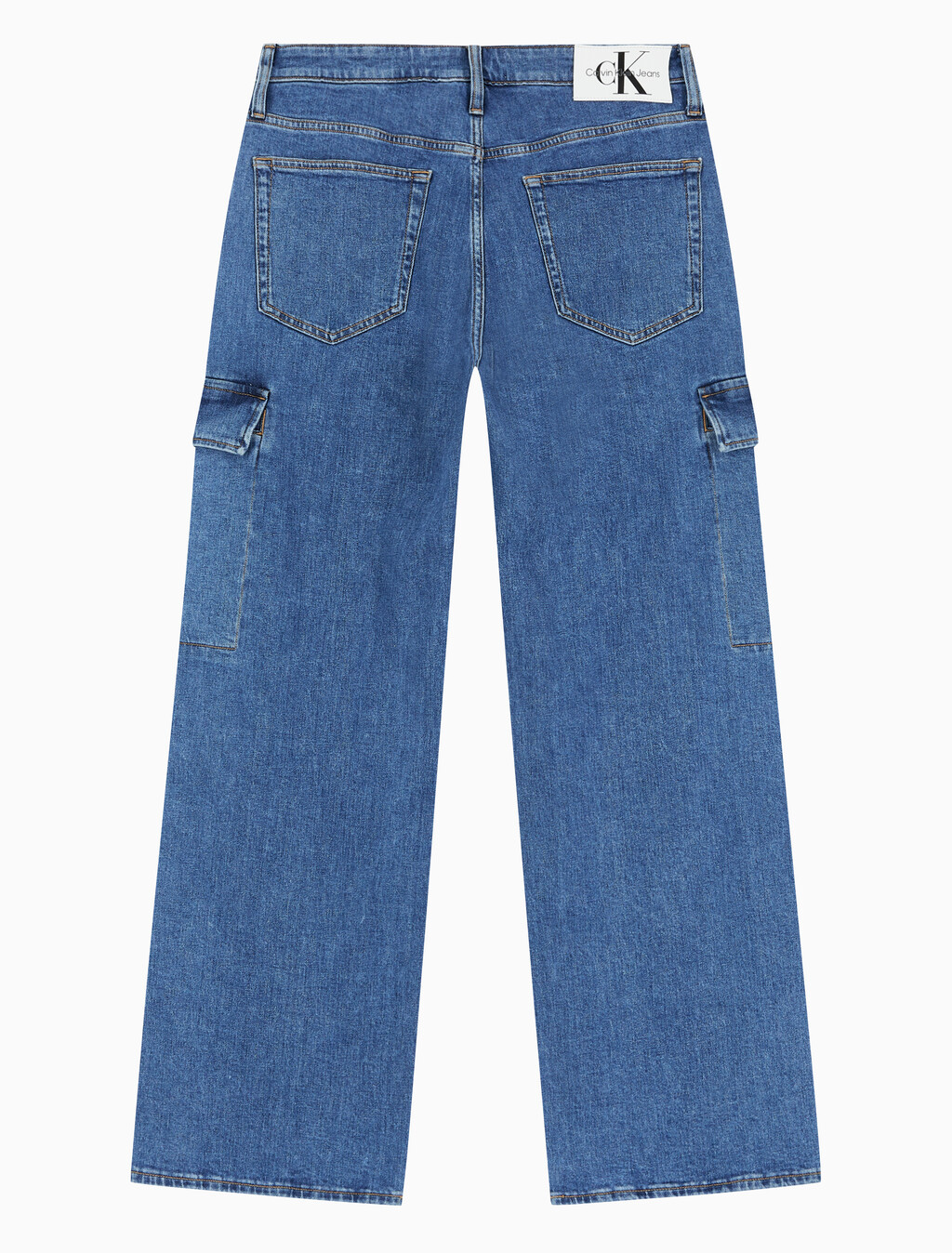 Buy 남성 90's 루즈핏 카고 데님 in color MID BLUE BACK EMBRO