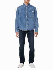 Buy 남성 레귤러핏 미드블루 데님 셔츠 in color CHALKY BLUE