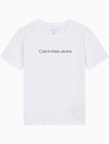 Buy 여성 인스티 로고 스트레이트핏 반팔 티셔츠 in color BRILLIANT WHITE