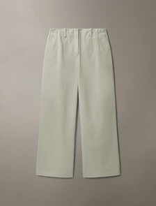Buy 여성 코튼 치노 플리츠 팬츠 in color PUSSYWILLOW GRAY