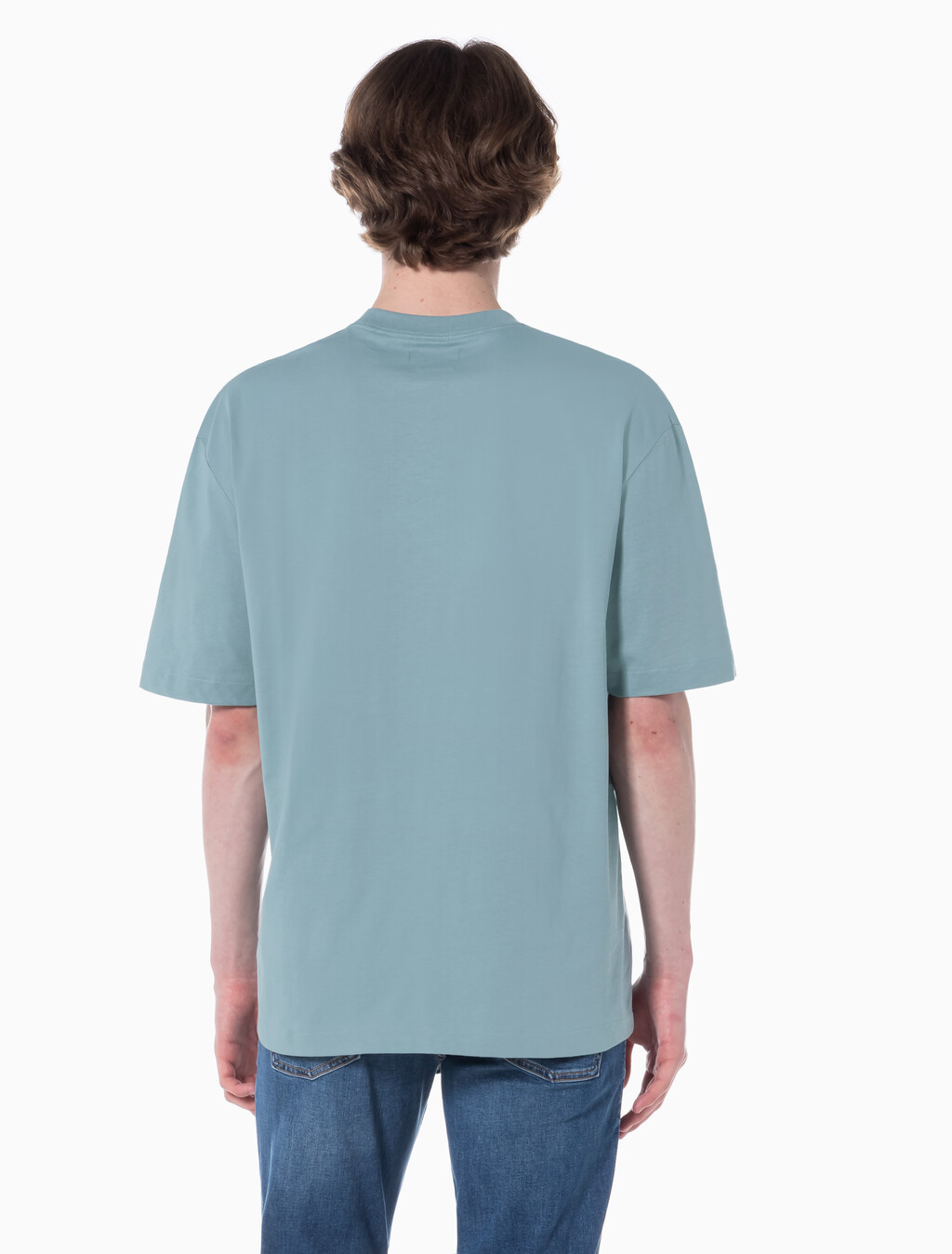Buy 남성 릴렉스핏 아카이브 로고 반팔 티셔츠 in color BLUE GREY