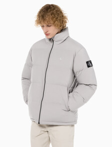 Buy 남성 레귤러핏 스탠드 카라 숏 다운 푸퍼 재킷 in color GREY