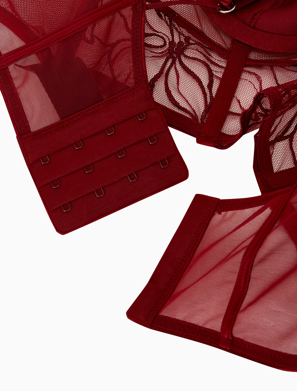 Buy 여성 CK 블랙 플로럴 레이스 AF 발코넷 in color Dark Red