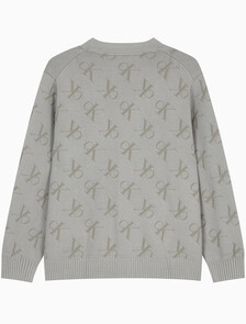 Buy 남성 릴렉스핏 AOP 캐시미어 가디건 in color KHAKI BEIGE