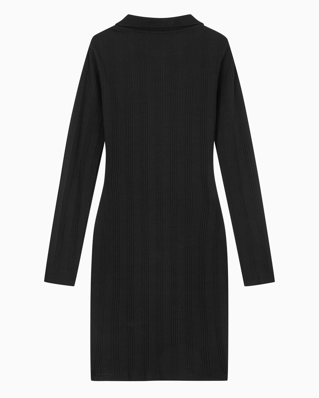 Buy 여성 모노그램 로고 뱃지 폴로 카라 립 원피스 in color CK BLACK