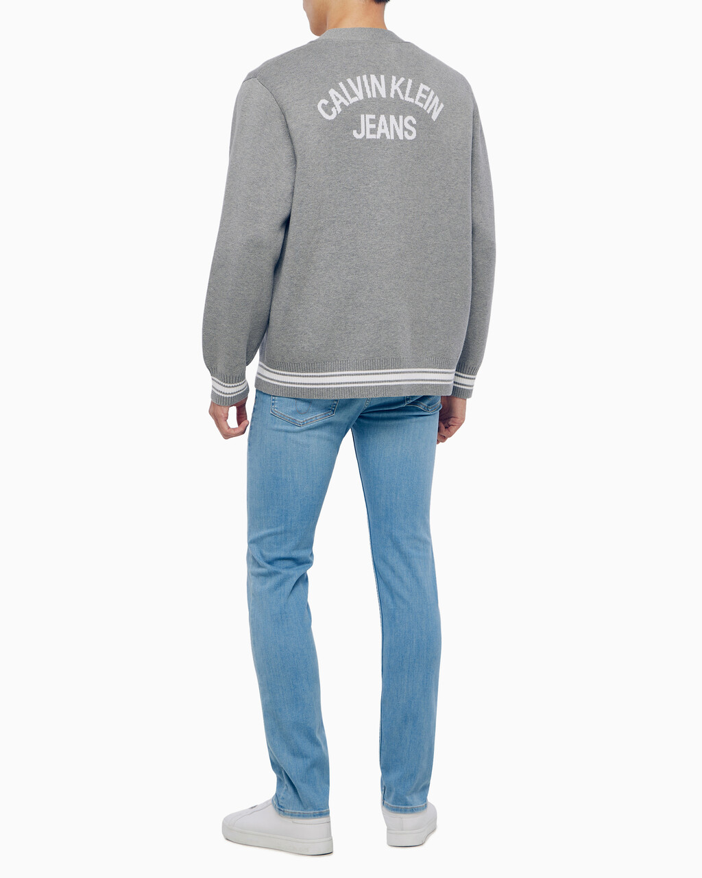 Buy 남성 바시티 가디건 스웨터 in color MID GREY HEATHER
