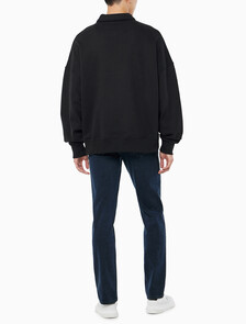 Buy 남성 릴렉스핏 하프 버튼 럭비 스웻셔츠 in color CK BLACK